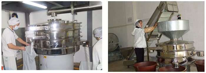 豆?jié){振動(dòng)篩豆?jié){篩分現(xiàn)場圖展示。