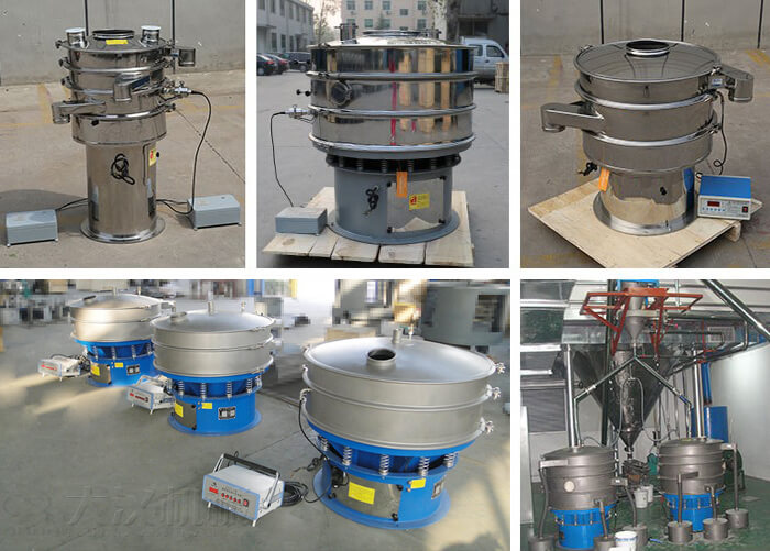 加高式超聲波旋振篩，碳鋼+不銹鋼式超聲波旋振篩，全不銹鋼式超聲波旋振篩，全碳鋼式超聲波旋振篩。