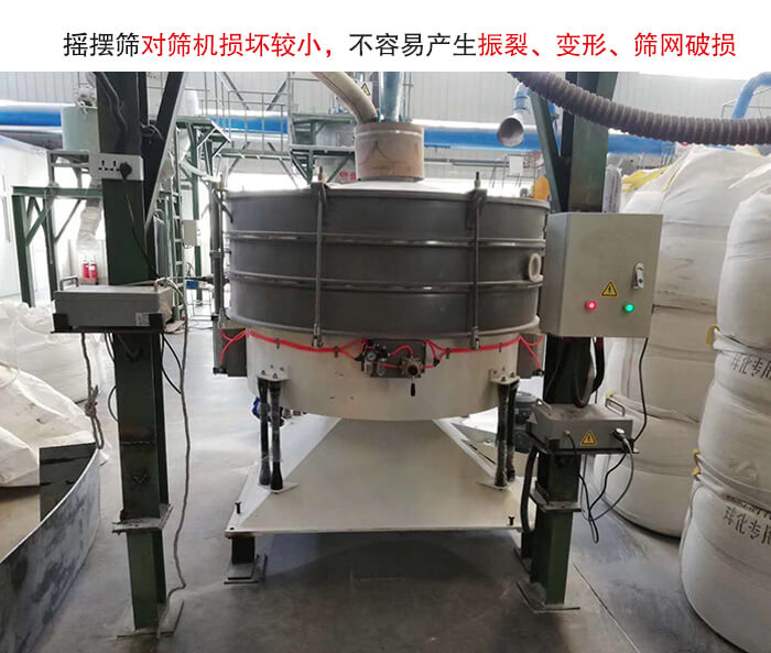 搖擺篩沒有振動力借助的主要是篩箱搖晃，所以磨損較小。
