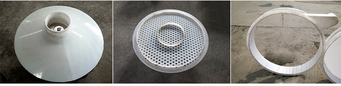 塑料防腐蝕振動(dòng)篩防塵蓋，網(wǎng)架，篩框展示圖。